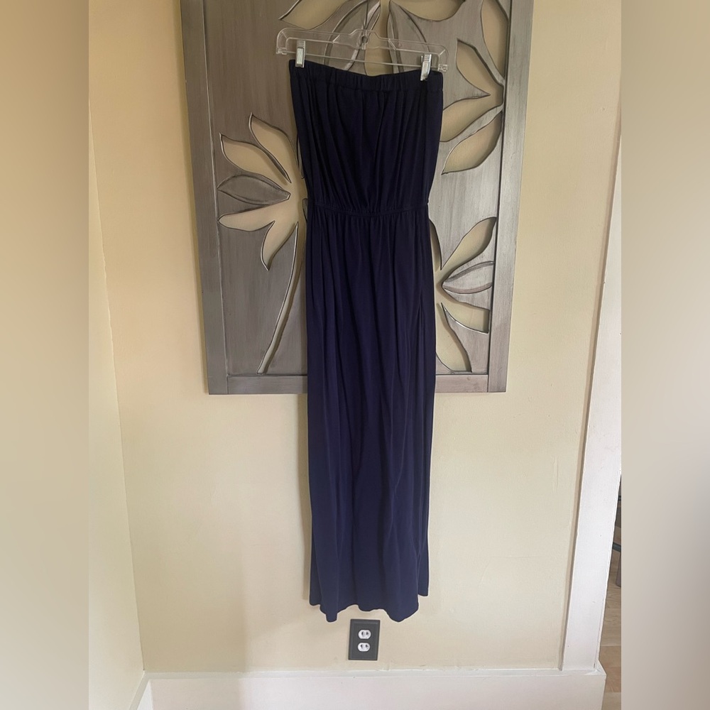 Bobi Strapless Maxi Dress Purple Blue Small